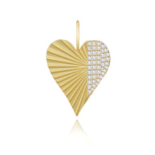 Load image into Gallery viewer, Fluted Side Pave Heart Charm