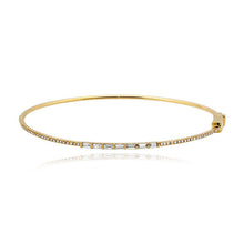 Load image into Gallery viewer, Thin Pave and Baguette Bangle