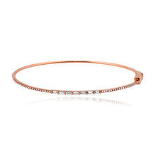 Load image into Gallery viewer, Thin Pave and Baguette Bangle