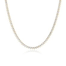 Load image into Gallery viewer, Thin Three Prong Tennis Necklace featuring shimmering diamonds in three-prong setting, perfect timeless layering piece