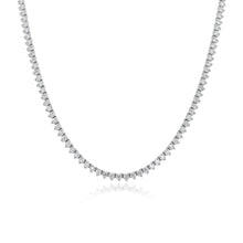 Load image into Gallery viewer, Thin Three Prong Tennis Necklace