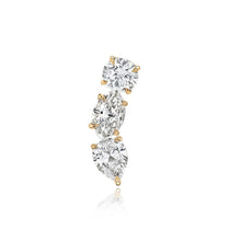 Load image into Gallery viewer, Three Diamond Climber Earrings (SINGLE)
