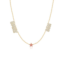 Load image into Gallery viewer, Two Diamond Names and Charm Necklace