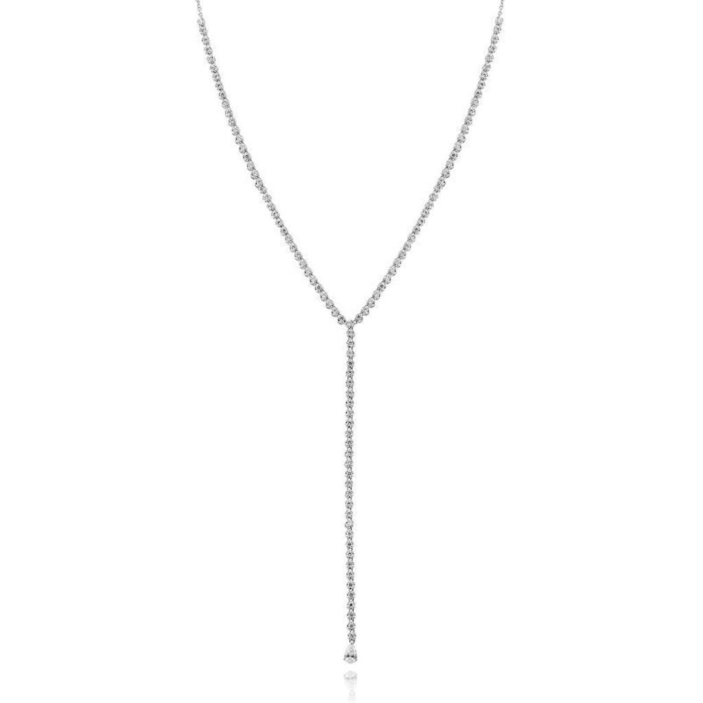 Pear Drop Lariat Tennis Necklace – Alev Jewelry
