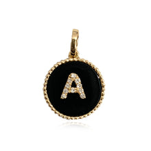 Load image into Gallery viewer, Diamond Initial Round Stone Charm