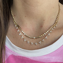 Load image into Gallery viewer, Golden Heart Three Diamond Tennis Necklace