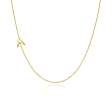 Load image into Gallery viewer, Side Initial Gold Necklace