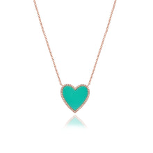 Load image into Gallery viewer, Large Pave Outline Stone Heart Necklace