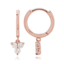 Load image into Gallery viewer, Dangling Trio Gold Huggies