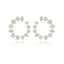 Load image into Gallery viewer, Large Multi Shape Diamond Statement Earrings