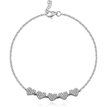 Load image into Gallery viewer, Five Pave Hearts Bracelet