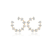 Load image into Gallery viewer, Small Multi Shape Diamond Statement Swirl Earrings