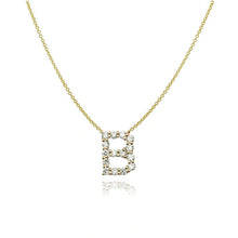 Load image into Gallery viewer, Large Diamond Initial Letter Necklace