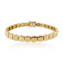 Load image into Gallery viewer, Large golden square bracelet in 14k gold, bold fine gold jewelry for modern luxury style