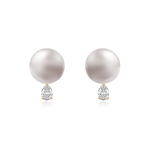 Load image into Gallery viewer, Pearl and Solitaire Diamond Earring