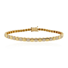 Load image into Gallery viewer, Small Golden Square Full Spaced Pave Bracelet, elegant and dainty custom 14k gold jewelry design