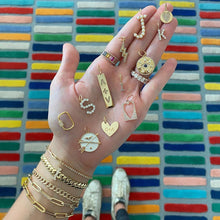 Load image into Gallery viewer, Small Pave Outline Lightning Bolt Charm