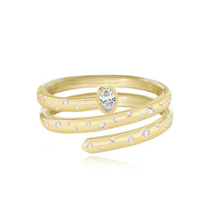 Swirl Scattered Diamond Ring