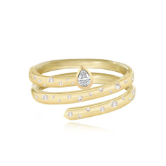 Swirl Scattered Diamond Ring