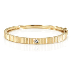 Thick Fluted Diamond Bangle