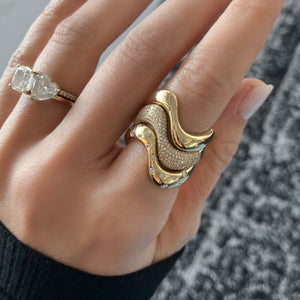 Stackable Dome Pave Wave Ring