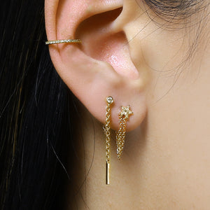 Diamond Star Chain Earring
