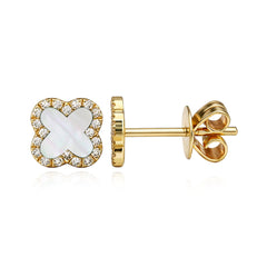 Clover Diamond Stud Earrings