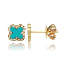 Load image into Gallery viewer, Clover Diamond Stud Earrings
