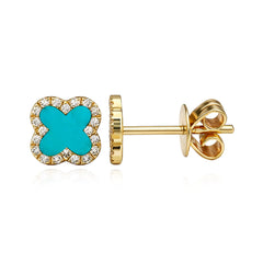 Clover Diamond Stud Earrings