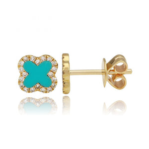 Clover Diamond Stud Earrings