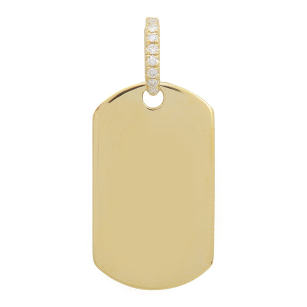 Medium Gold Dog Tag Charm