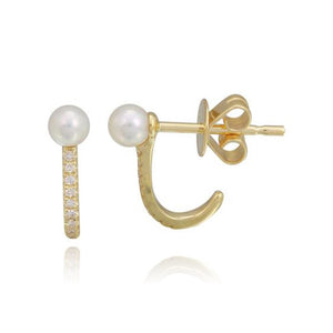 Pearl and Diamonds Stud Earrings