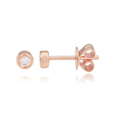 Petite Round Bezel Diamond Stud
