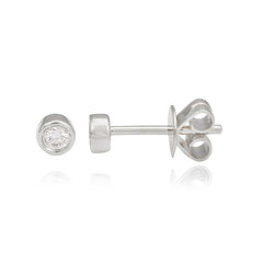 Petite Round Bezel Diamond Stud