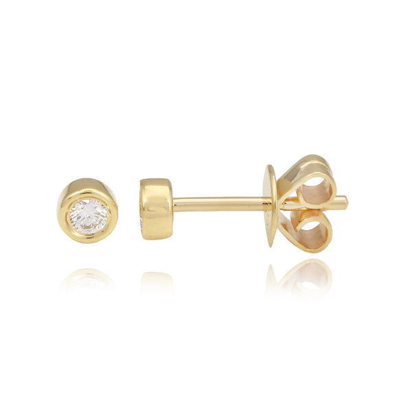 Petite Round Bezel Diamond Stud