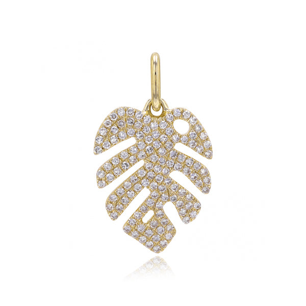 Pave Leaf Charm