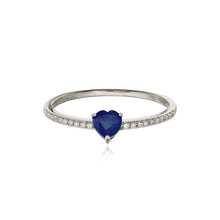 Load image into Gallery viewer, Petite Gemstone Heart Pave Ring
