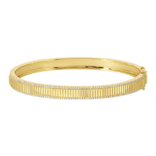 Load image into Gallery viewer, Fluted Pave Outline Bangle
