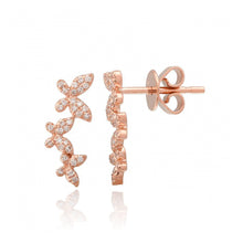 Load image into Gallery viewer, Petite Three Butterflies Climber Earrings

