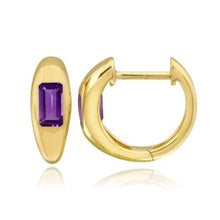 Load image into Gallery viewer, Inlay Gemstone Gold Huggies
