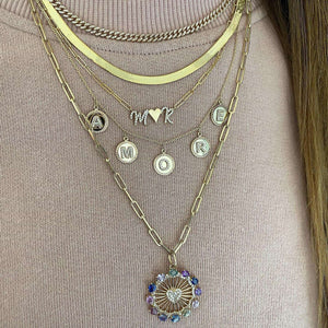 Pave Initial Medallions Necklace