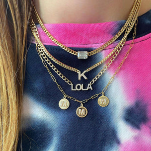 Pave Initial Medallions Necklace