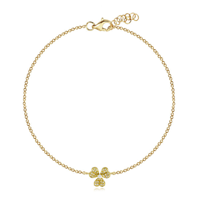 Small Pave Flower Bracelet