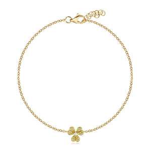 Small Pave Flower Bracelet