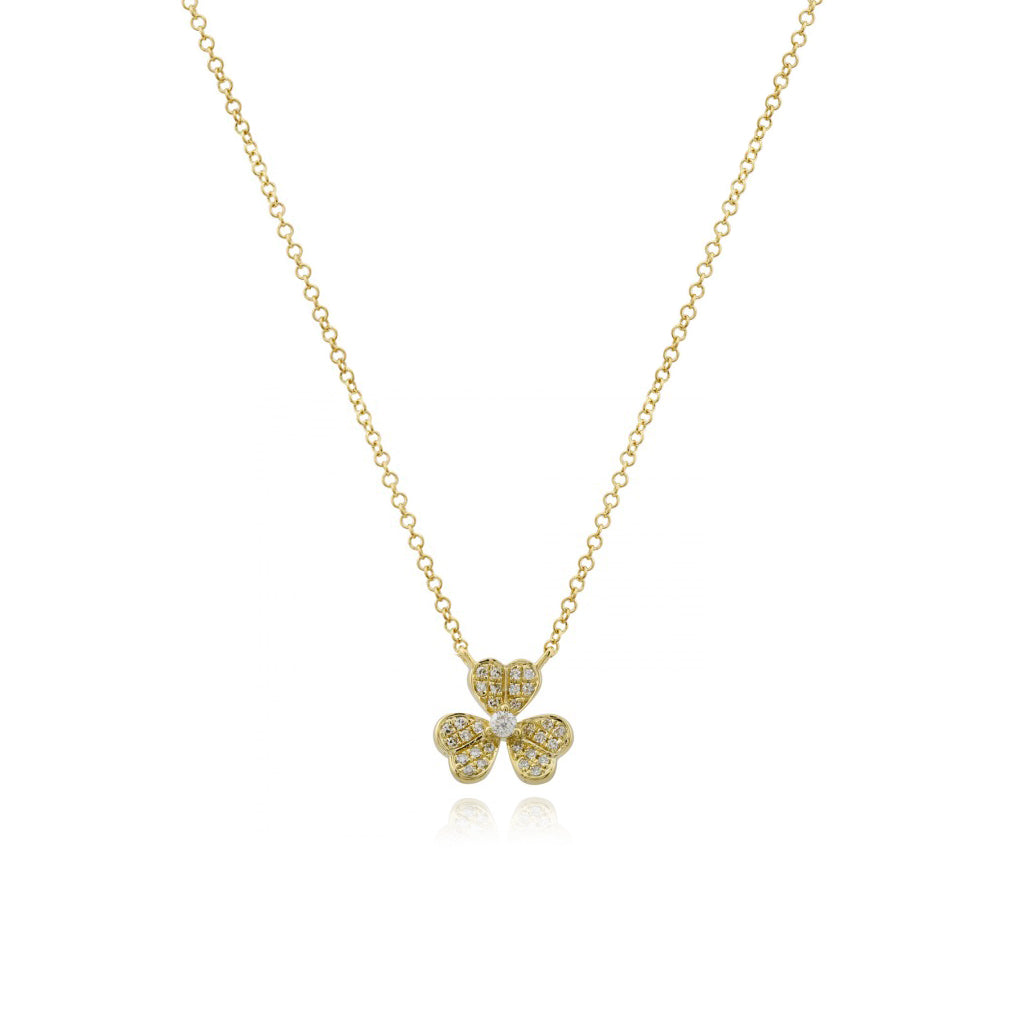 Small Pave Flower Necklace
