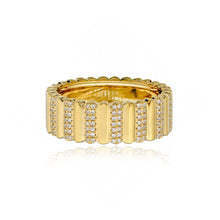 Load image into Gallery viewer, Thick Pave Striped Gold Ring
