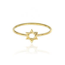 Load image into Gallery viewer, Star Of David Gold Ring
