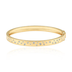 Scattered Diamonds Gold Bangle