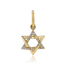 Load image into Gallery viewer, Star of David Half Pave Half Gold  Charm
