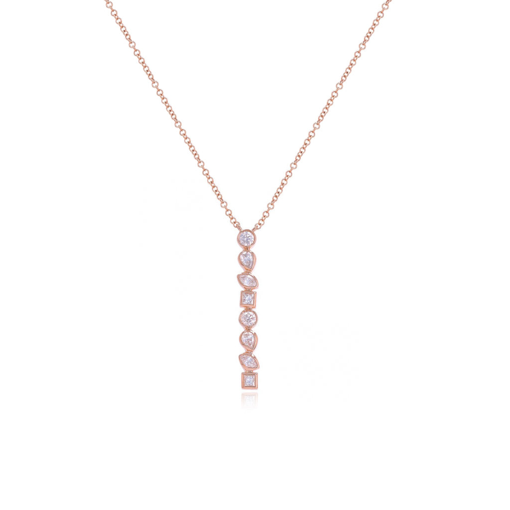 Multi Shape Bezel Diamond Necklace – Alev Jewelry